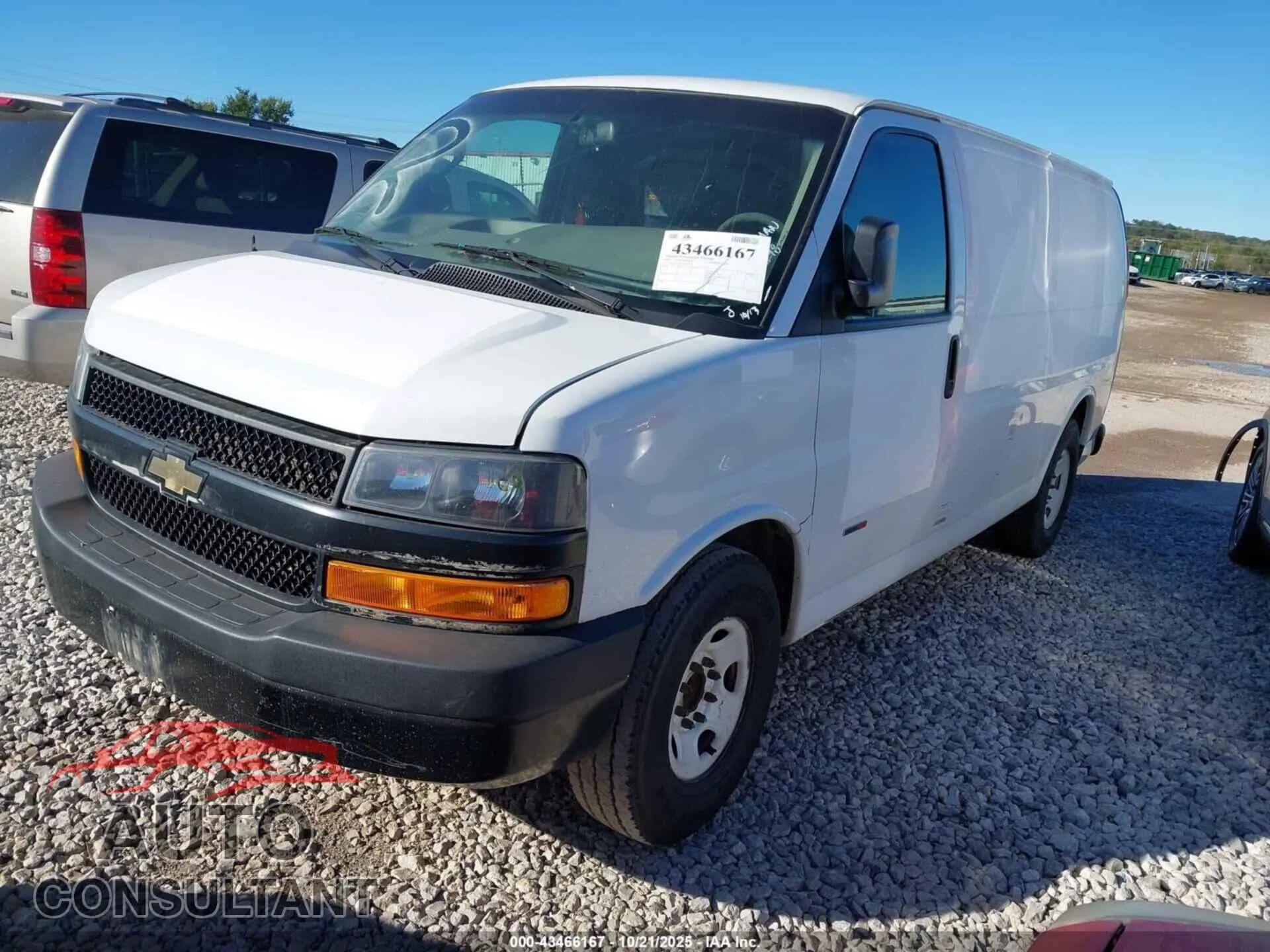 2019 CHEVROLET EXPRESS 2500 Damaged VIN 1GCWGAF12K1219325 – rear exterior 2019 CHEVROLET EXPRESS 2500 Damaged VIN 1GCWGAF12K1219325 – rear exterior