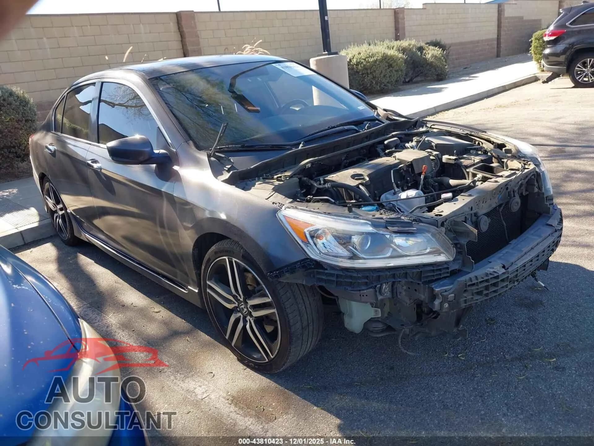 2017 HONDA ACCORD Damaged VIN 1HGCR2F1XHA273730 – front exterior 2017 HONDA ACCORD Damaged VIN 1HGCR2F1XHA273730 – front exterior