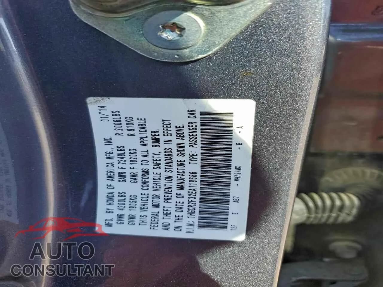 2014 HONDA ACCORD Damaged VIN 1HGCR2F32EA119686 – photo 13 2014 HONDA ACCORD Damaged VIN 1HGCR2F32EA119686 – photo 13