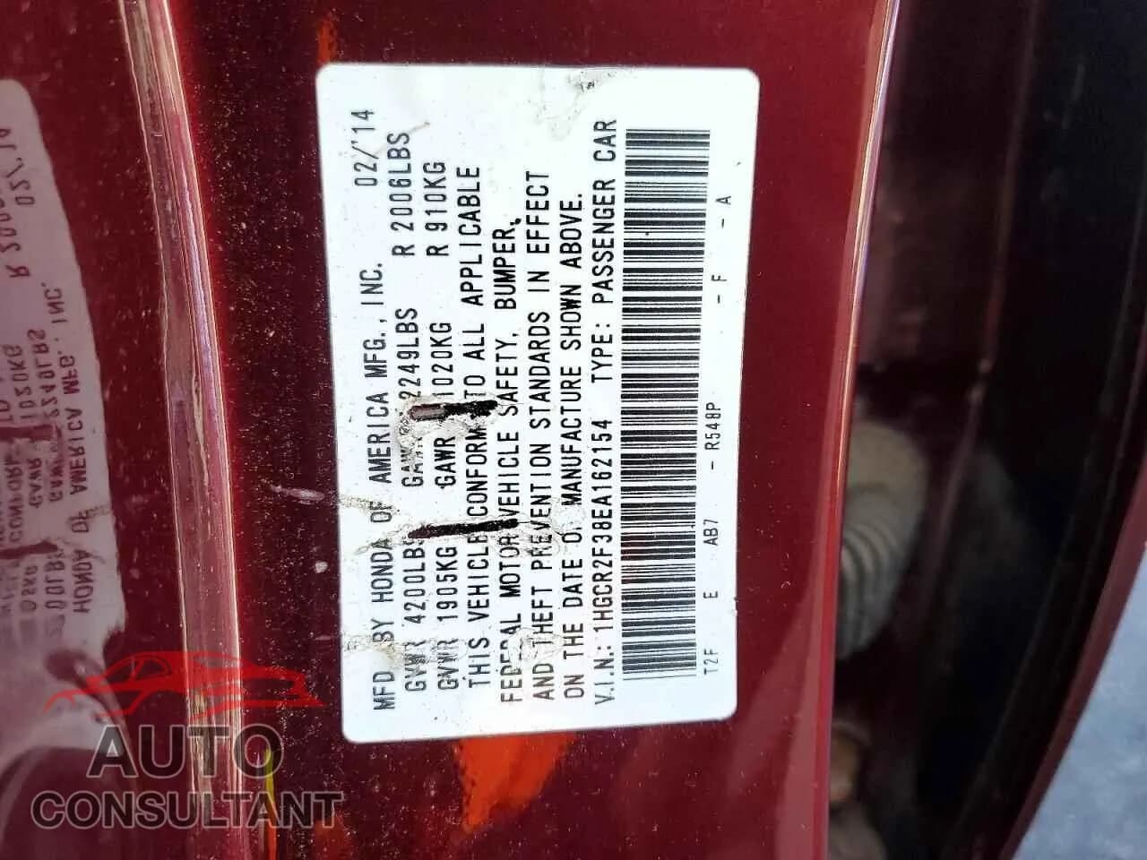 2014 HONDA ACCORD Damaged VIN 1HGCR2F38EA162154 – photo 13 2014 HONDA ACCORD Damaged VIN 1HGCR2F38EA162154 – photo 13