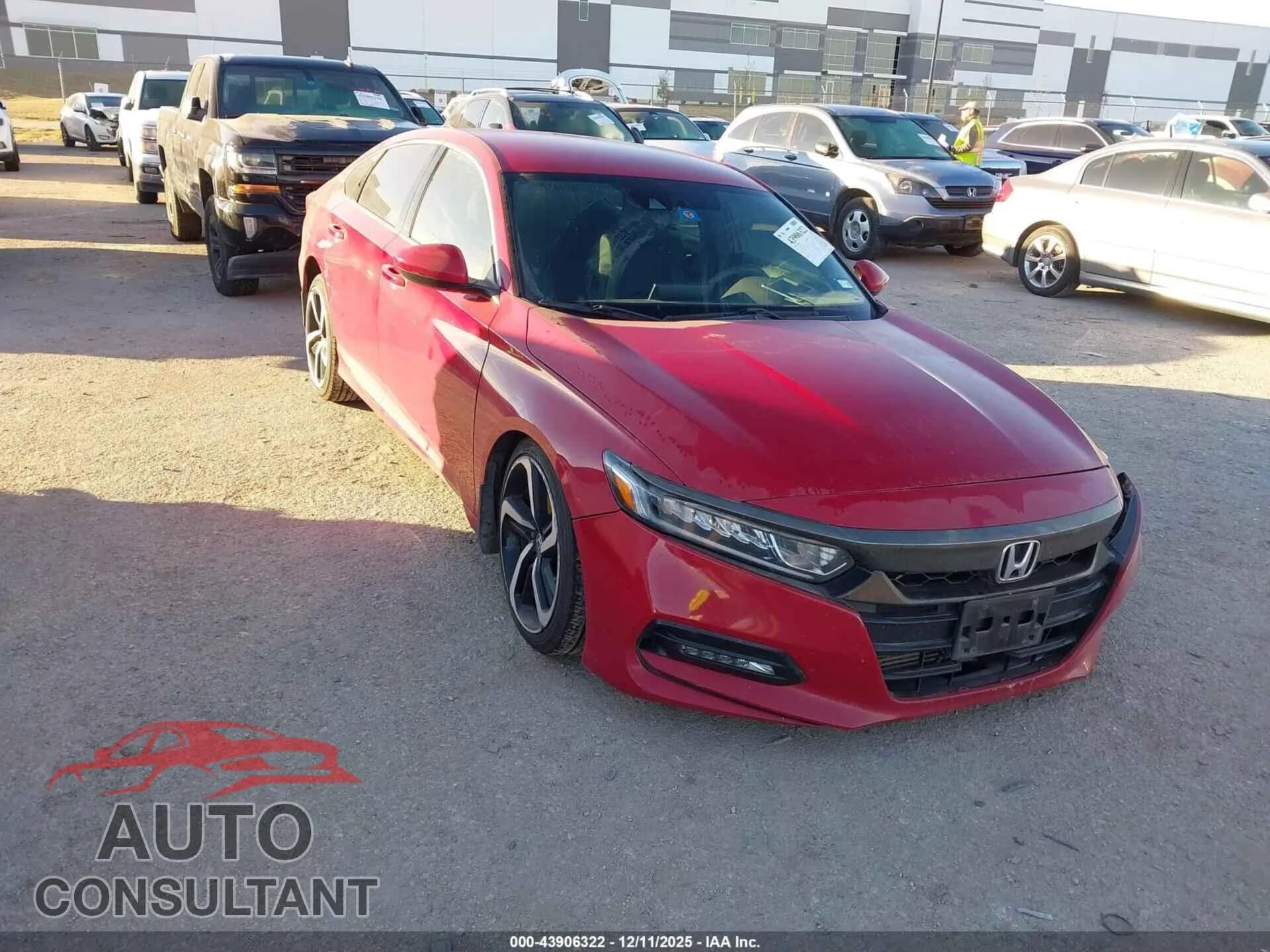 2018 HONDA ACCORD Damaged VIN 1HGCV1F30JA261308 – front exterior 2018 HONDA ACCORD Damaged VIN 1HGCV1F30JA261308 – front exterior