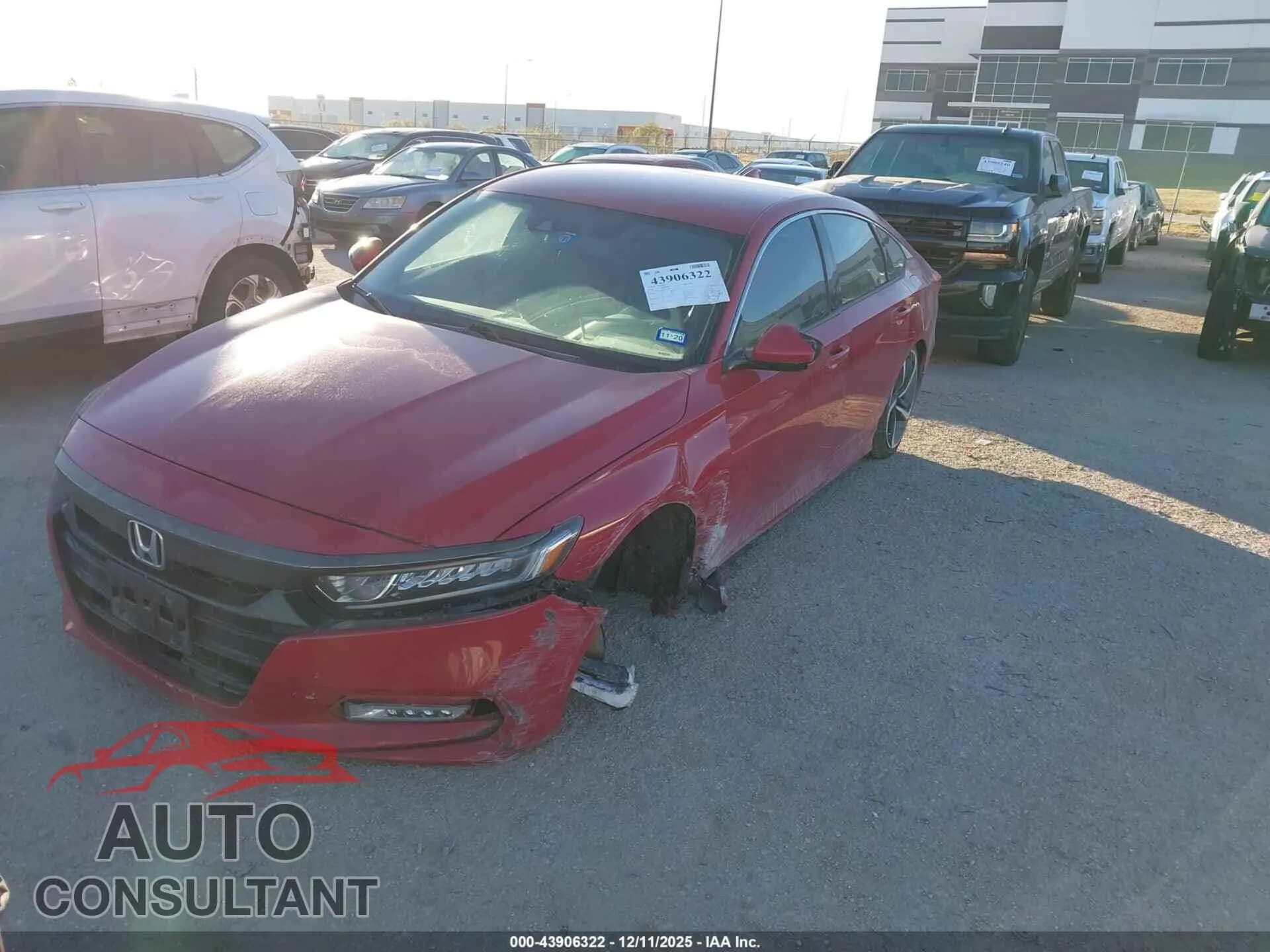 2018 HONDA ACCORD Damaged VIN 1HGCV1F30JA261308 – rear exterior 2018 HONDA ACCORD Damaged VIN 1HGCV1F30JA261308 – rear exterior
