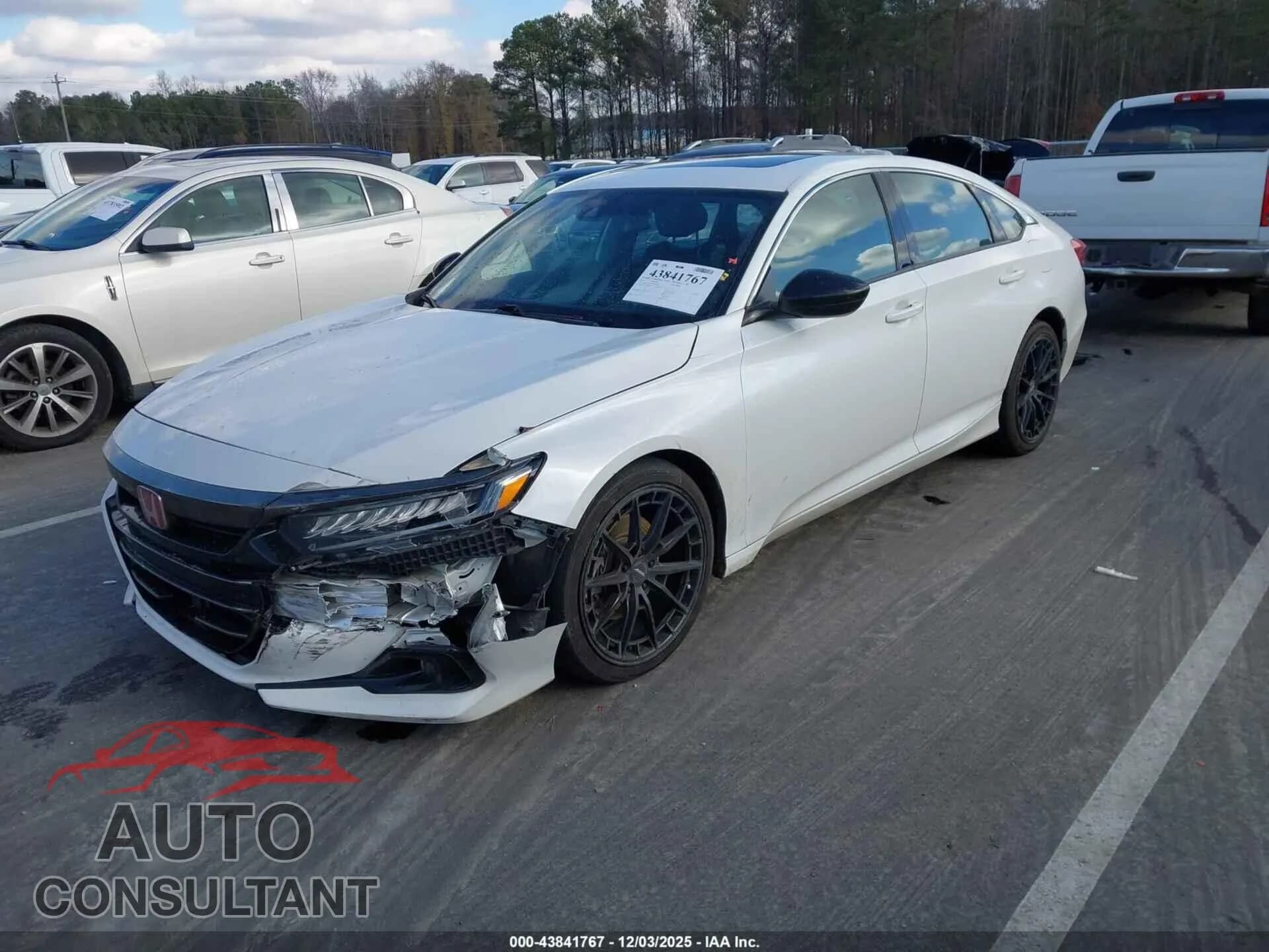 2021 HONDA ACCORD Damaged VIN 1HGCV2F31MA024739 – rear exterior 2021 HONDA ACCORD Damaged VIN 1HGCV2F31MA024739 – rear exterior