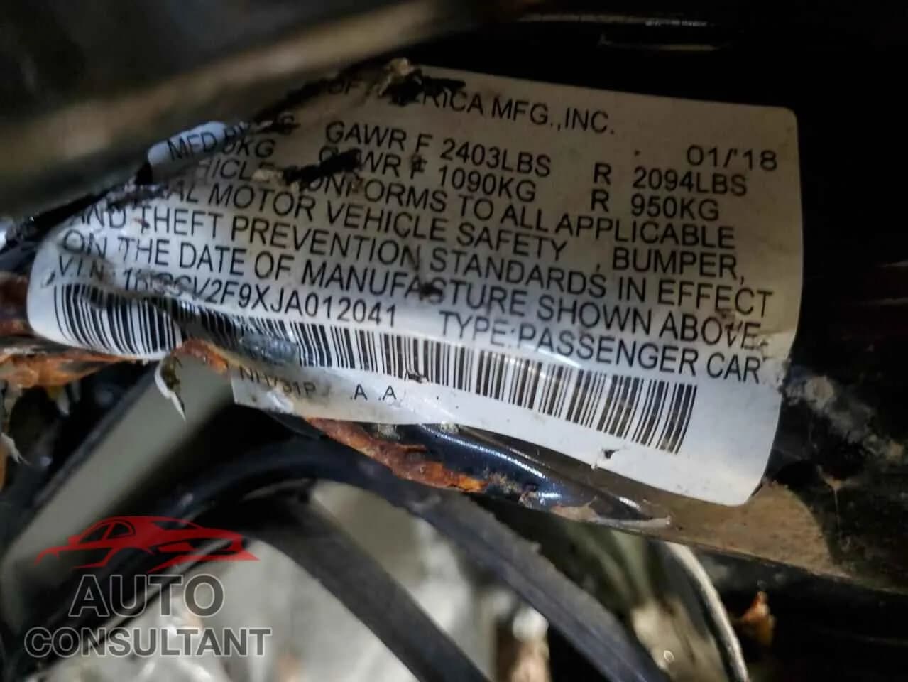 2018 HONDA ACCORD Damaged VIN 1HGCV2F9XJA012041 – photo 12 2018 HONDA ACCORD Damaged VIN 1HGCV2F9XJA012041 – photo 12