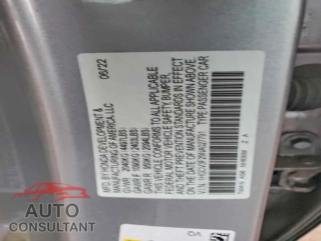 2022 HONDA ACCORD Damaged VIN 1HGCV3F29NA027791 – photo 12 2022 HONDA ACCORD Damaged VIN 1HGCV3F29NA027791 – photo 12