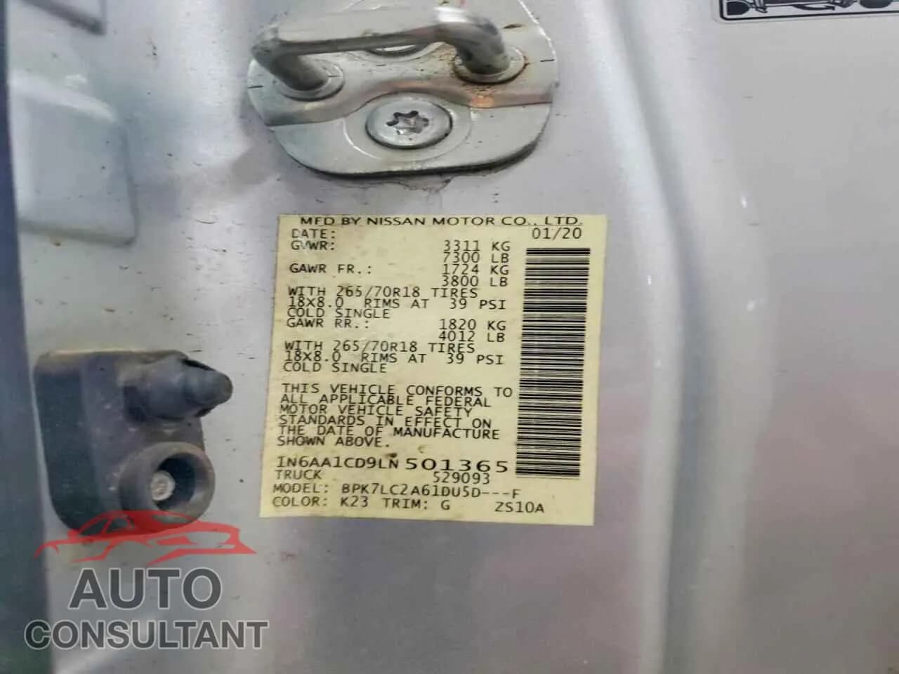 2020 NISSAN TITAN Damaged VIN 1N6AA1CD9LN501365 – photo 12 2020 NISSAN TITAN Damaged VIN 1N6AA1CD9LN501365 – photo 12