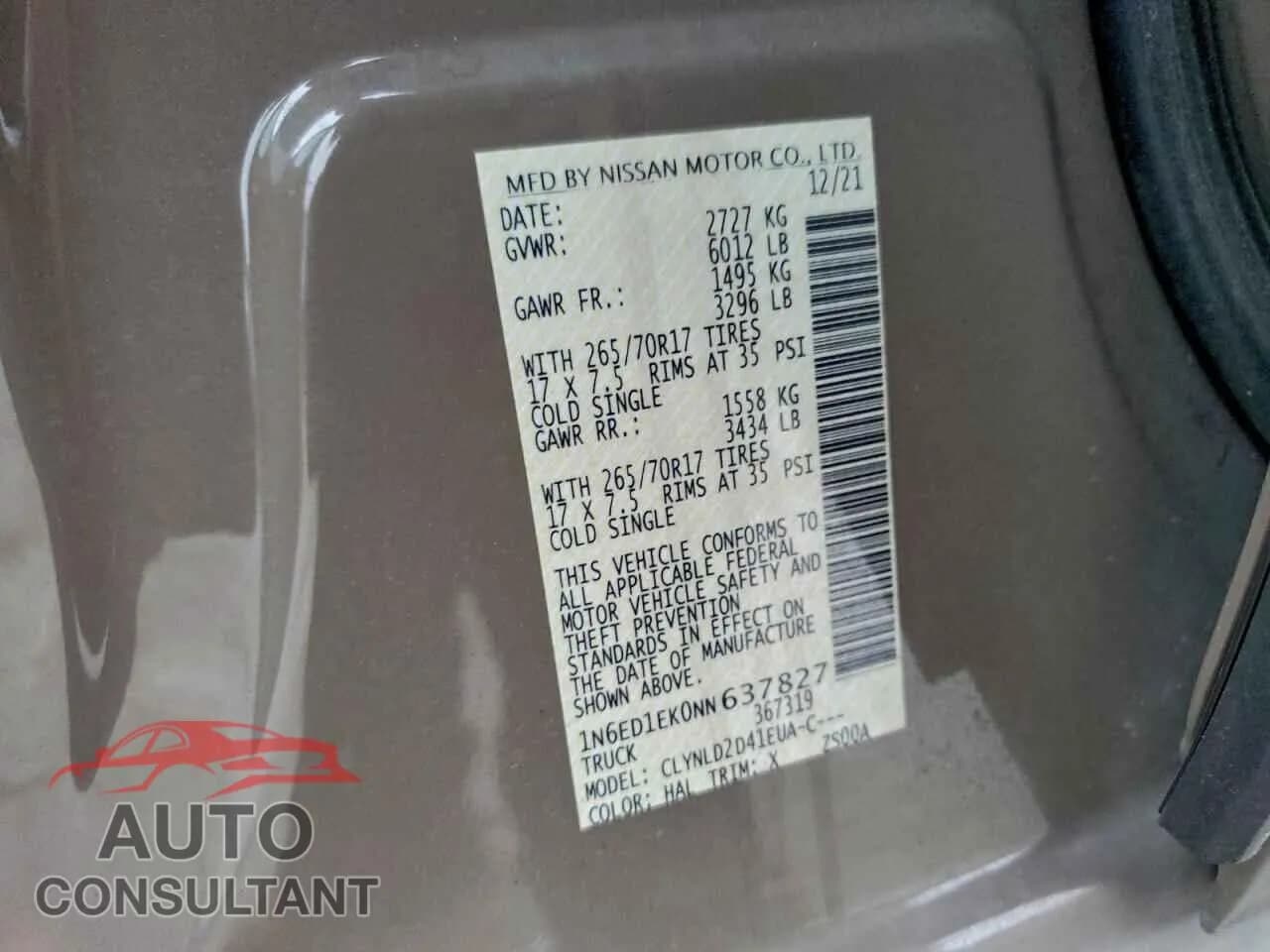 2022 NISSAN FRONTIER Damaged VIN 1N6ED1EK0NN637827 – photo 13 2022 NISSAN FRONTIER Damaged VIN 1N6ED1EK0NN637827 – photo 13