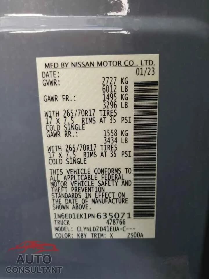 2023 NISSAN FRONTIER Damaged VIN 1N6ED1EK1PN635071 – photo 13 2023 NISSAN FRONTIER Damaged VIN 1N6ED1EK1PN635071 – photo 13