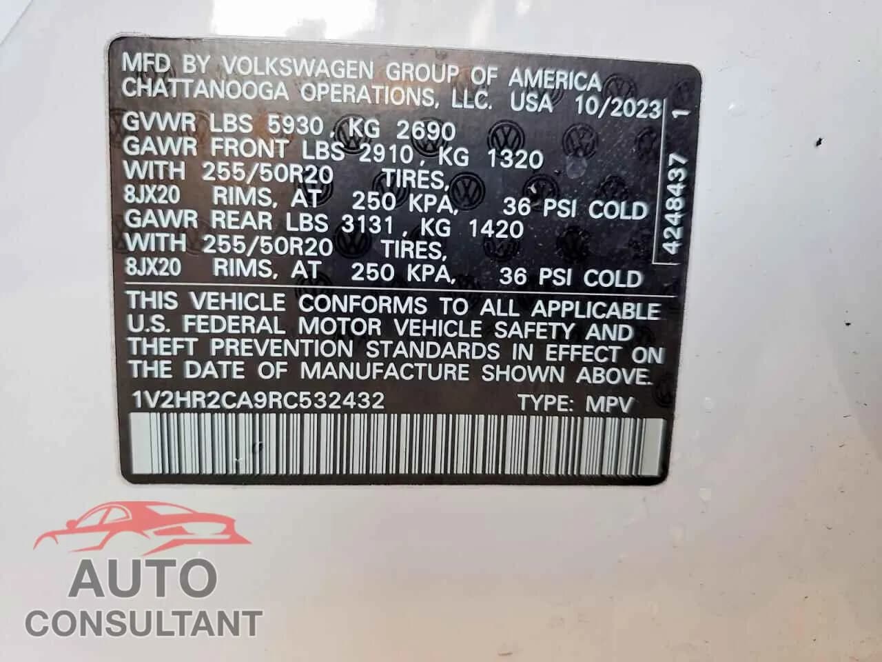 2024 VOLKSWAGEN ATLAS Damaged VIN 1V2HR2CA9RC532432 – photo 13 2024 VOLKSWAGEN ATLAS Damaged VIN 1V2HR2CA9RC532432 – photo 13