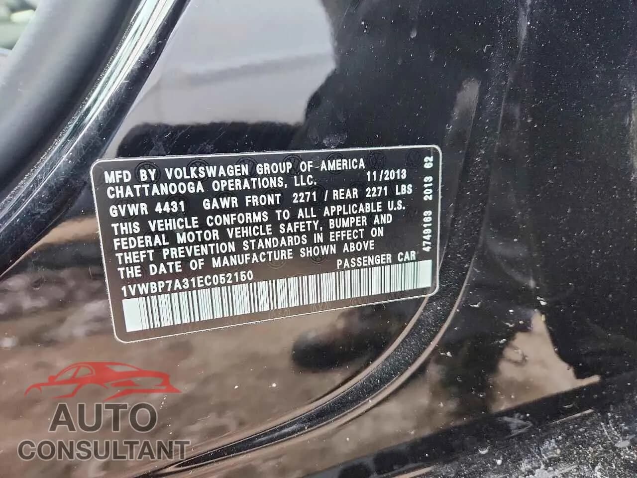 2014 VOLKSWAGEN PASSAT Damaged VIN 1VWBP7A31EC052150 – photo 12 2014 VOLKSWAGEN PASSAT Damaged VIN 1VWBP7A31EC052150 – photo 12