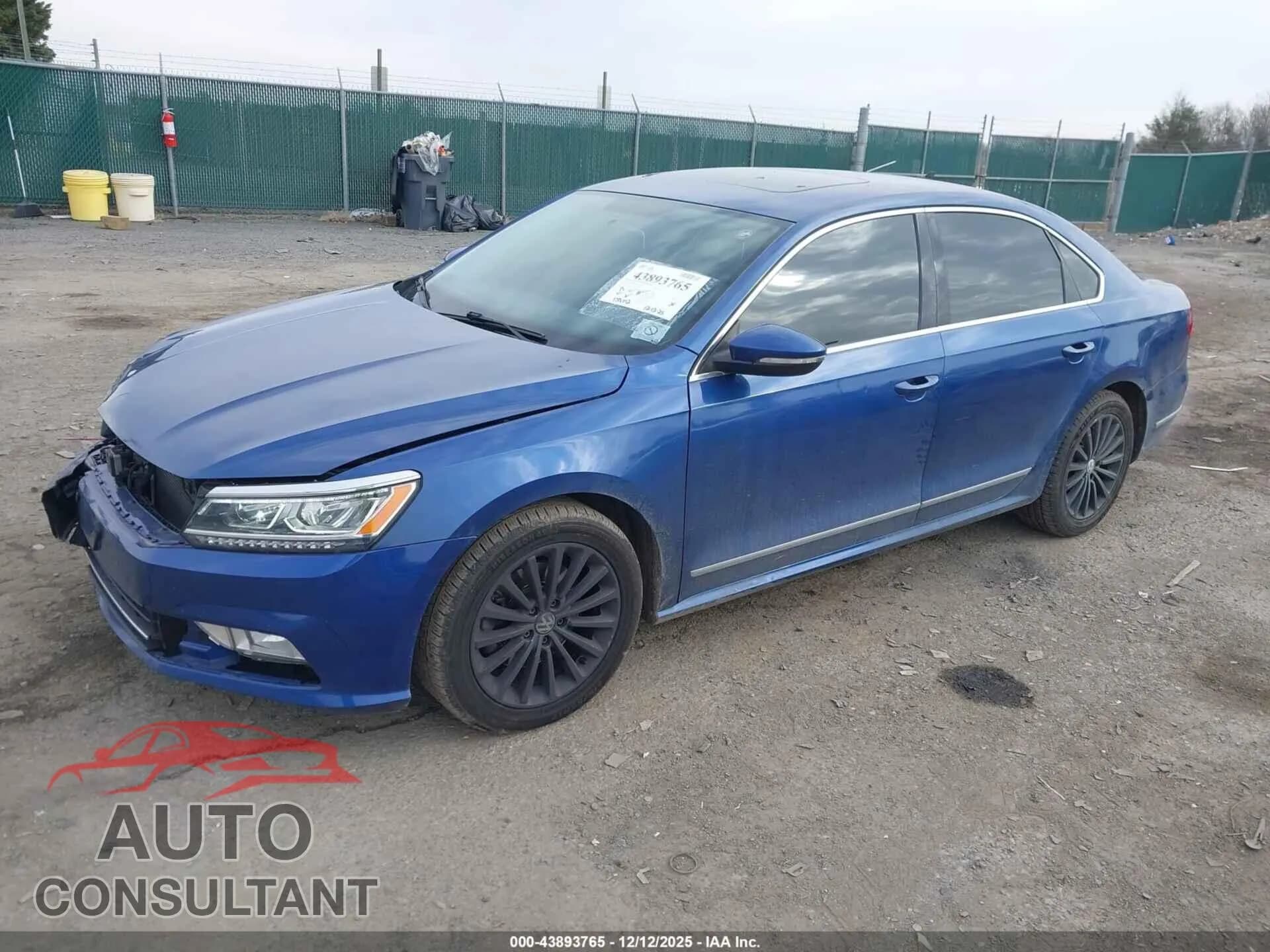 2016 VOLKSWAGEN PASSAT Damaged VIN 1VWBT7A37GC022682 – rear exterior 2016 VOLKSWAGEN PASSAT Damaged VIN 1VWBT7A37GC022682 – rear exterior