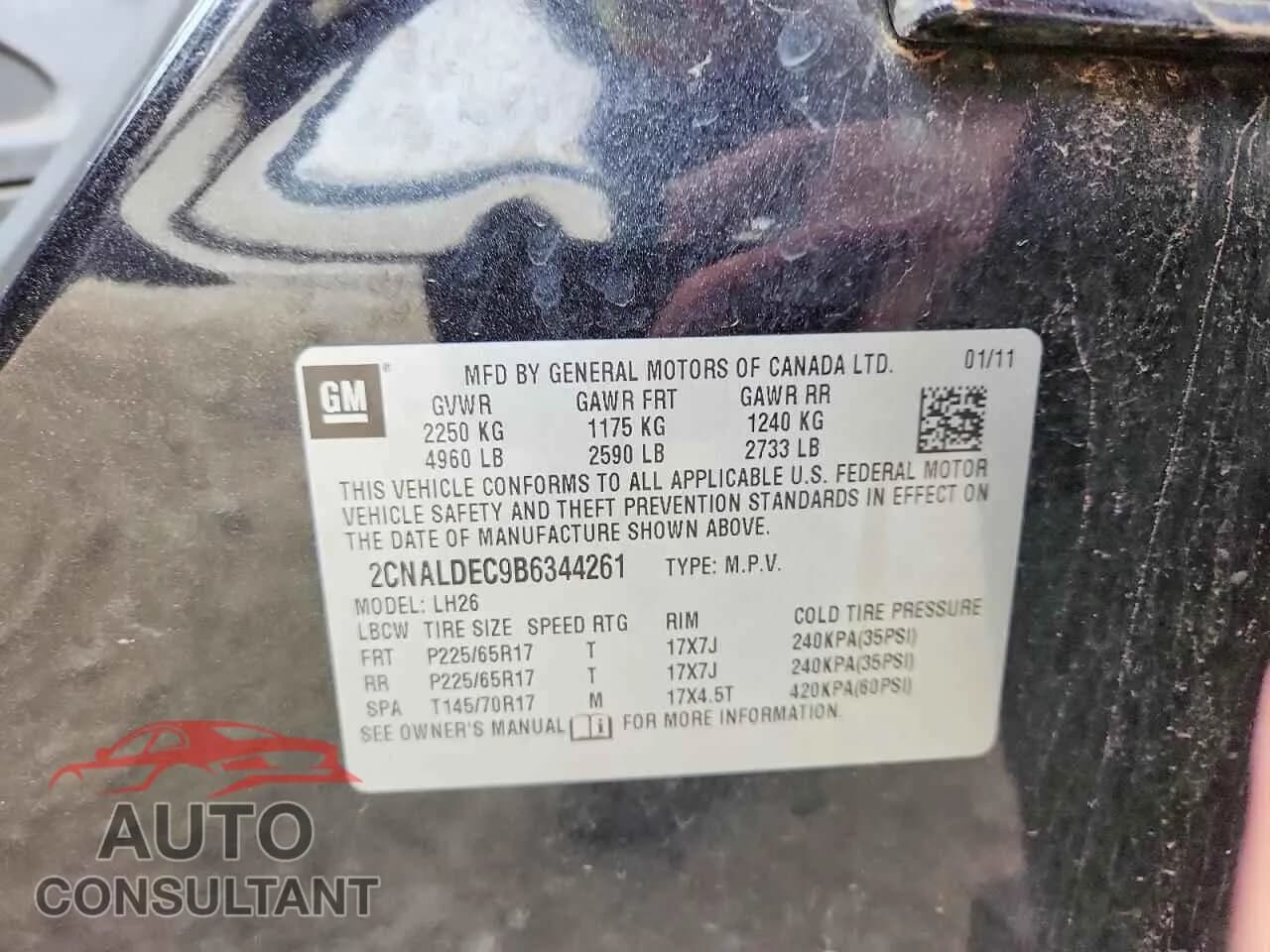 2011 CHEVROLET EQUINOX Damaged VIN 2CNALDEC9B6344261 – photo 13 2011 CHEVROLET EQUINOX Damaged VIN 2CNALDEC9B6344261 – photo 13