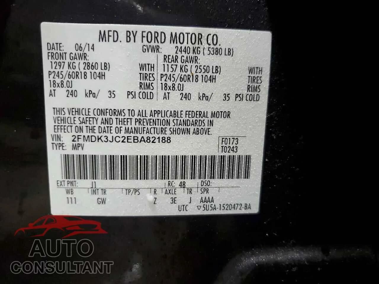 2014 FORD EDGE Damaged VIN 2FMDK3JC2EBA82188 – photo 12 2014 FORD EDGE Damaged VIN 2FMDK3JC2EBA82188 – photo 12