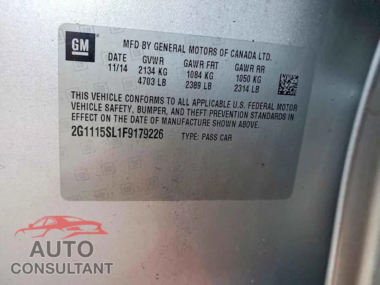 2015 CHEVROLET IMPALA Damaged VIN 2G1115SL1F9179226 – photo 12 2015 CHEVROLET IMPALA Damaged VIN 2G1115SL1F9179226 – photo 12