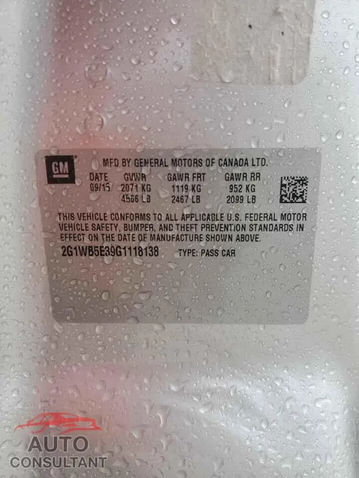 2016 CHEVROLET IMPALA Damaged VIN 2G1WB5E39G1118138 – photo 12 2016 CHEVROLET IMPALA Damaged VIN 2G1WB5E39G1118138 – photo 12