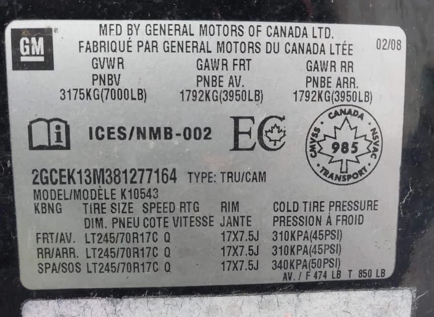 2008 CHEVROLET Silverado Used VIN 2GCEK13M381277164 – dashboard 2008 CHEVROLET Silverado Used VIN 2GCEK13M381277164 – dashboard