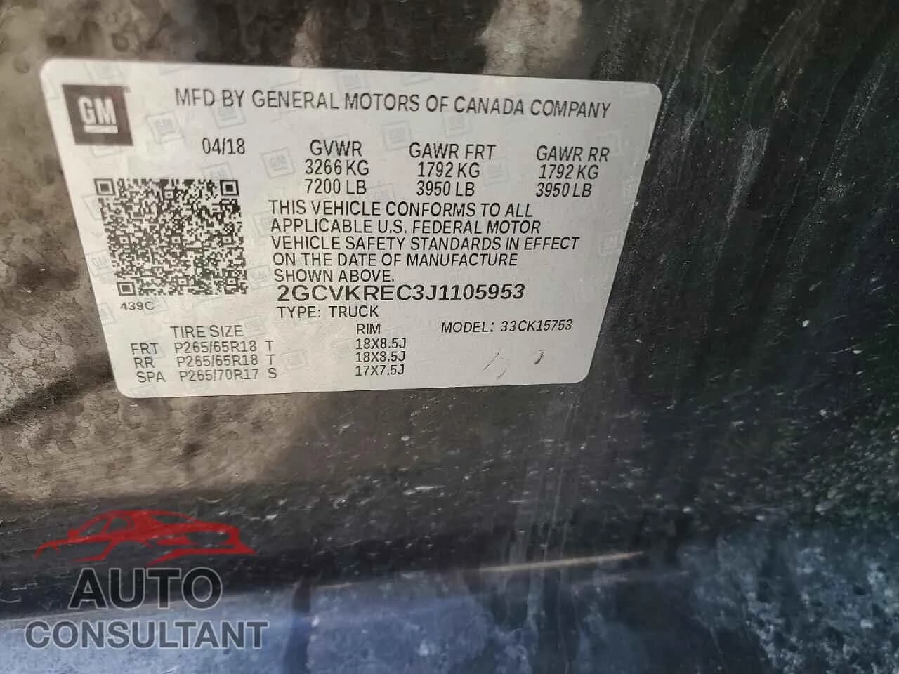 2018 CHEVROLET ALL Models Damaged VIN 2GCVKREC3J1105953 – photo 12 2018 CHEVROLET ALL Models Damaged VIN 2GCVKREC3J1105953 – photo 12