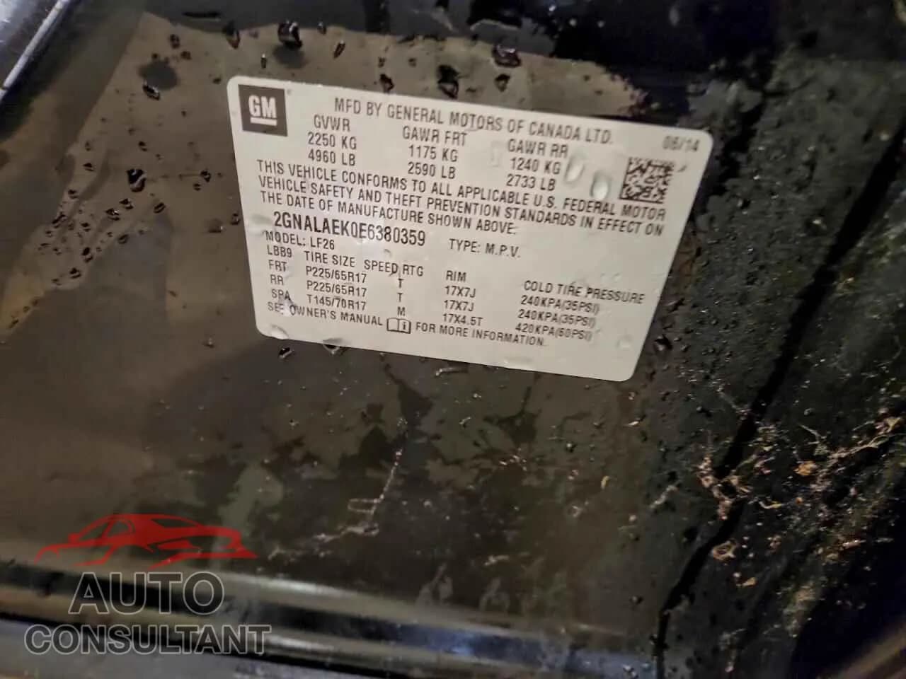 2014 CHEVROLET EQUINOX Damaged VIN 2GNALAEK0E6380359 – photo 13 2014 CHEVROLET EQUINOX Damaged VIN 2GNALAEK0E6380359 – photo 13