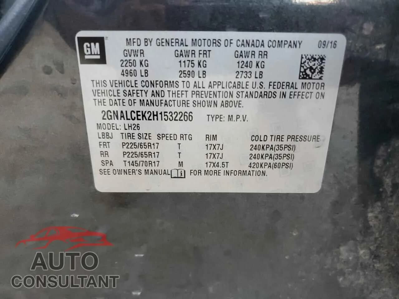 2017 CHEVROLET EQUINOX Damaged VIN 2GNALCEK2H1532266 – photo 14 2017 CHEVROLET EQUINOX Damaged VIN 2GNALCEK2H1532266 – photo 14