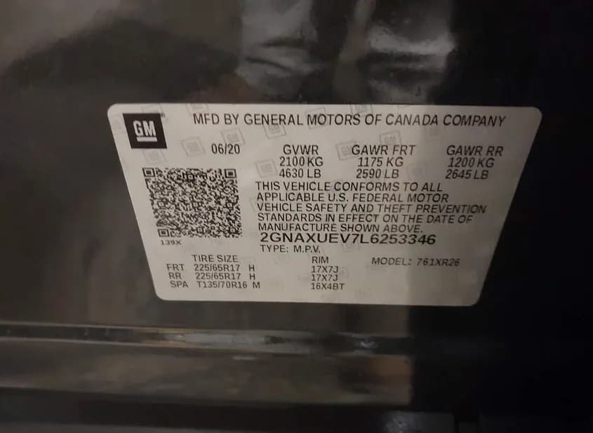 2020 CHEVROLET Equinox Used VIN 2GNAXUEV7L6253346 – photo 16 2020 CHEVROLET Equinox Used VIN 2GNAXUEV7L6253346 – photo 16