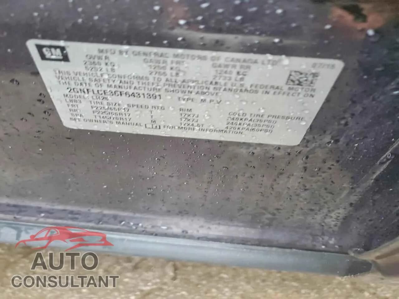 2015 CHEVROLET EQUINOX Damaged VIN 2GNFLCE36F6431391 – photo 13 2015 CHEVROLET EQUINOX Damaged VIN 2GNFLCE36F6431391 – photo 13