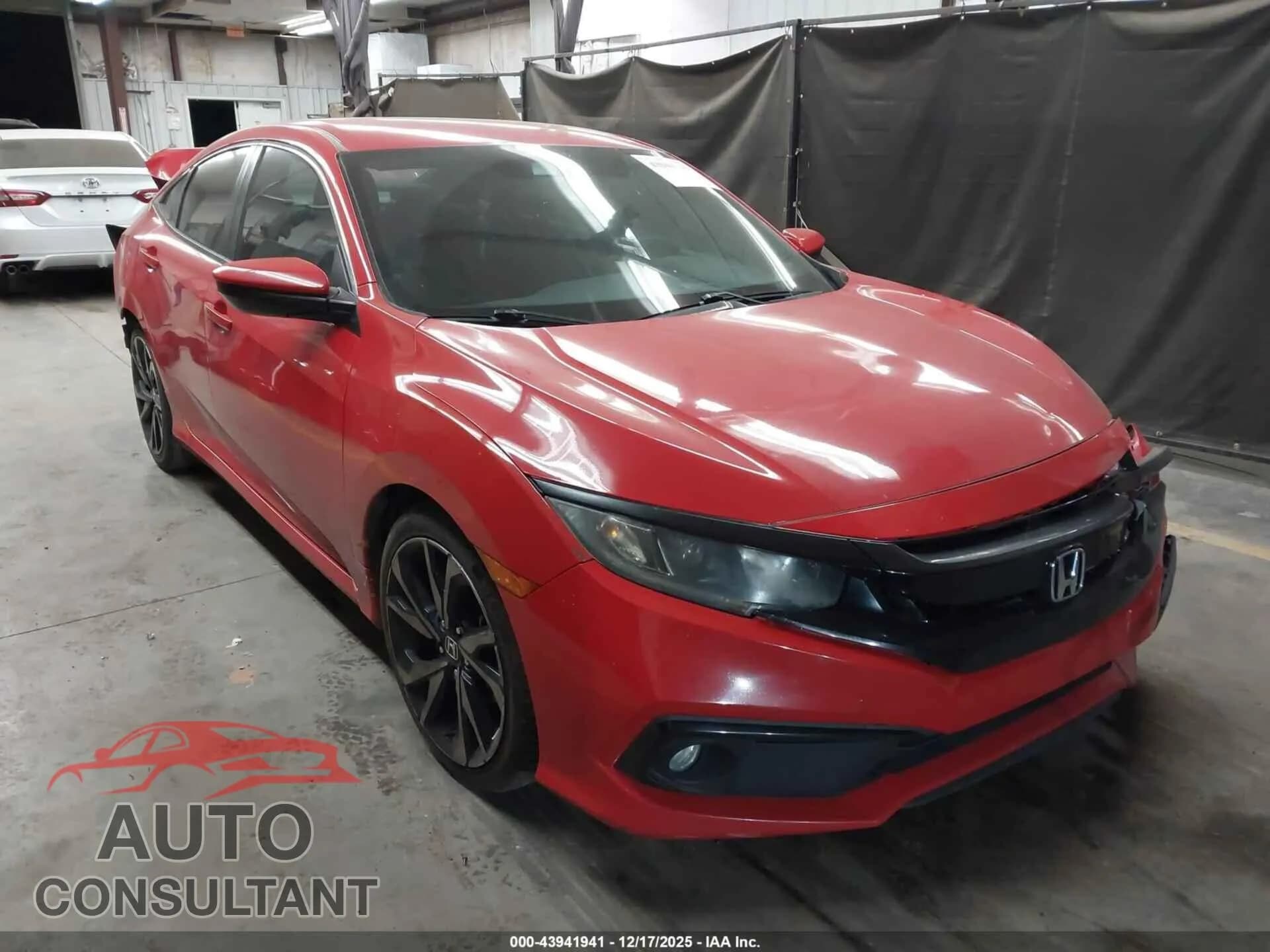 2019 HONDA CIVIC Damaged VIN 2HGFC2F82KH535986 – front exterior 2019 HONDA CIVIC Damaged VIN 2HGFC2F82KH535986 – front exterior