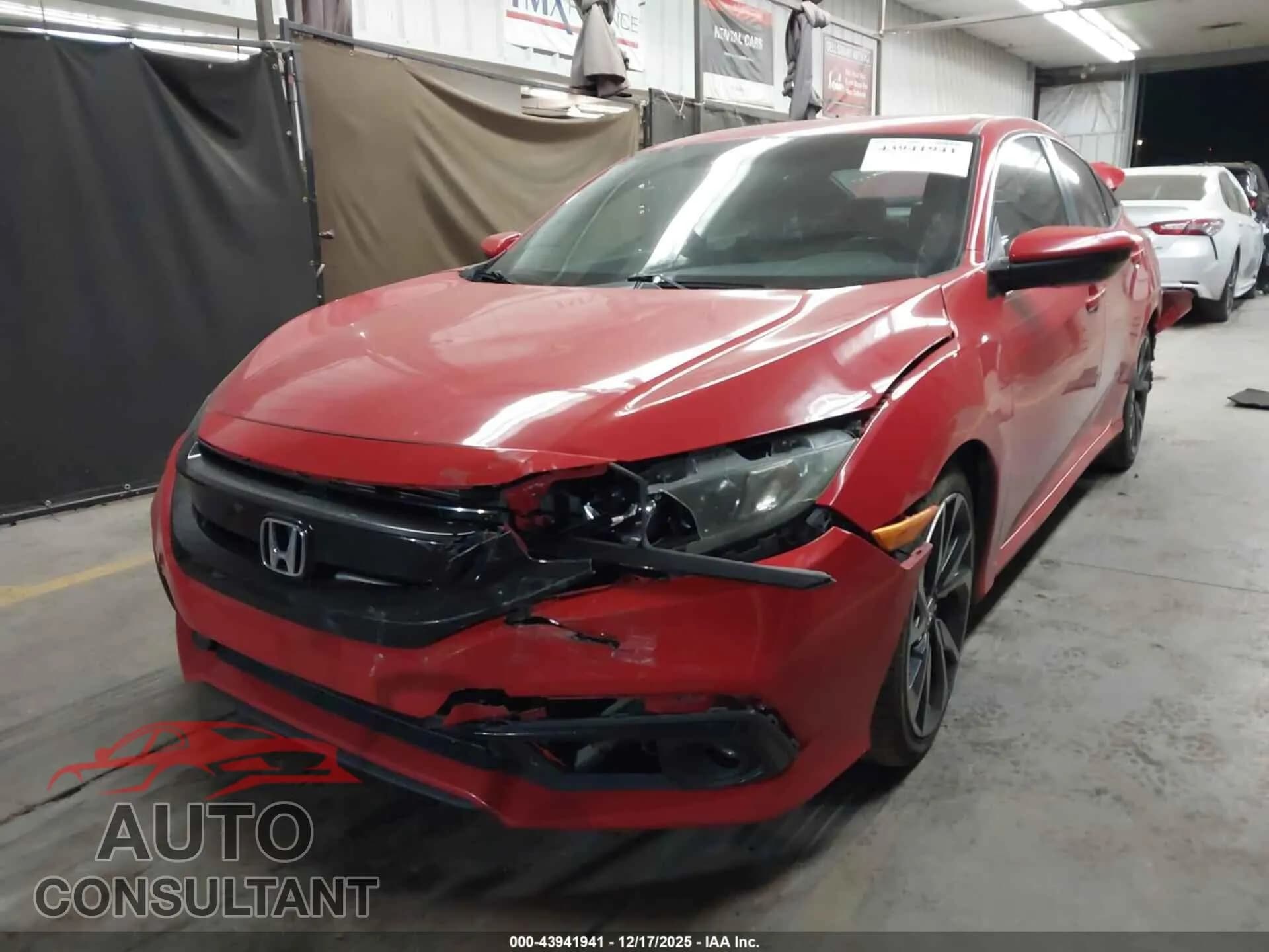 2019 HONDA CIVIC Damaged VIN 2HGFC2F82KH535986 – rear exterior 2019 HONDA CIVIC Damaged VIN 2HGFC2F82KH535986 – rear exterior