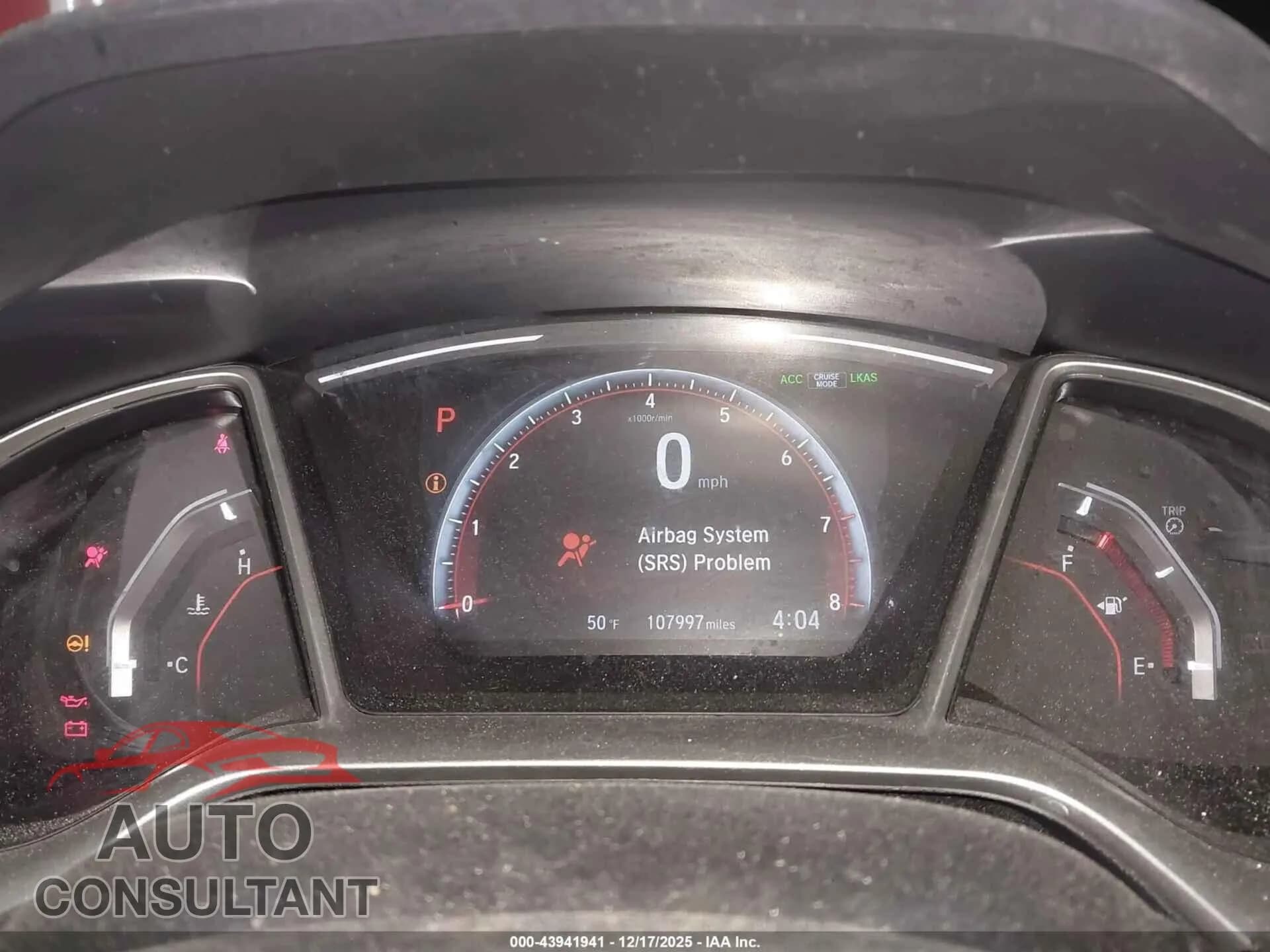 2019 HONDA CIVIC Damaged VIN 2HGFC2F82KH535986 – exterior detail 2019 HONDA CIVIC Damaged VIN 2HGFC2F82KH535986 – exterior detail