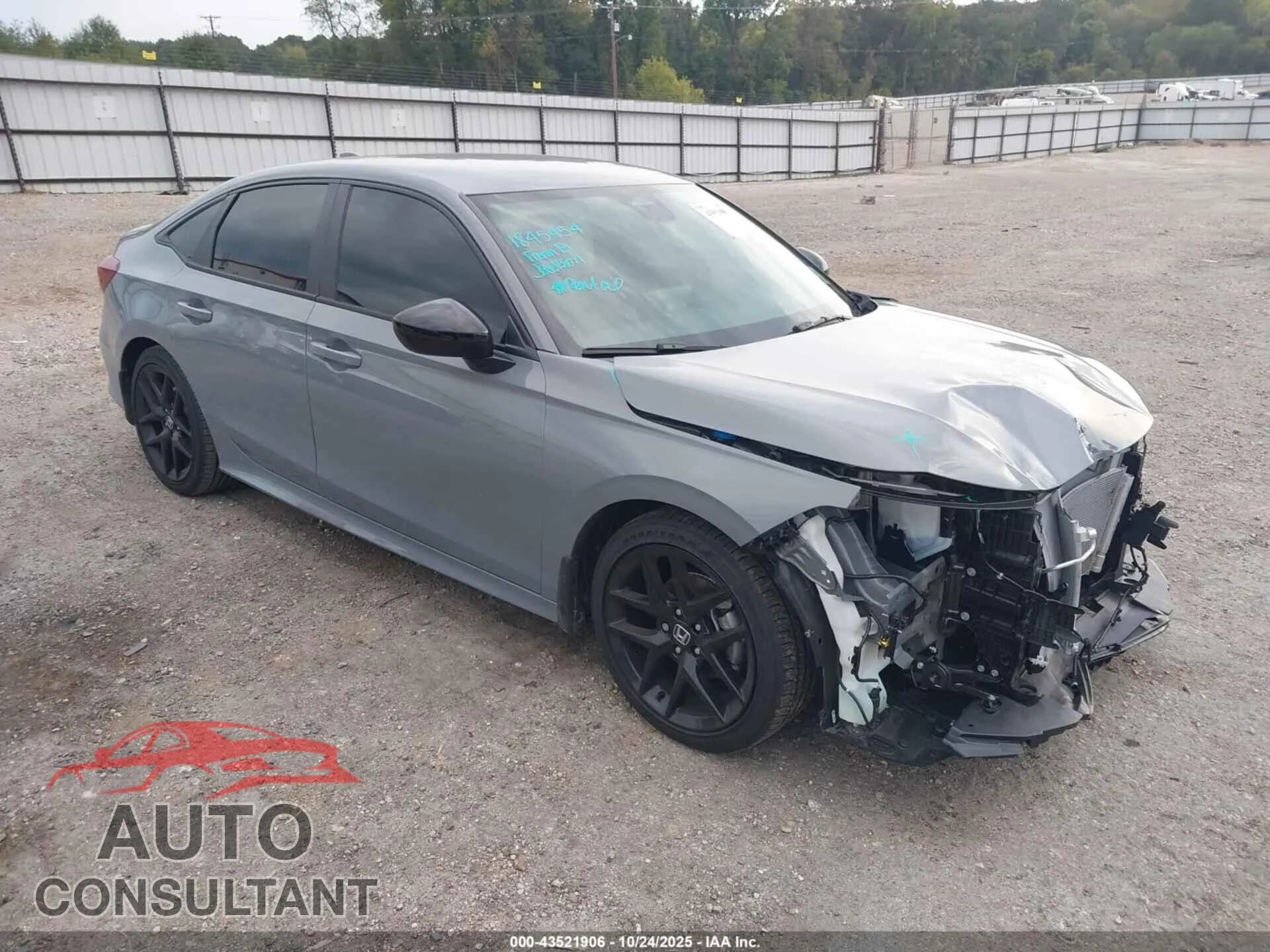 2025 HONDA CIVIC Damaged VIN 2HGFE2F53SH604846 – front exterior 2025 HONDA CIVIC Damaged VIN 2HGFE2F53SH604846 – front exterior