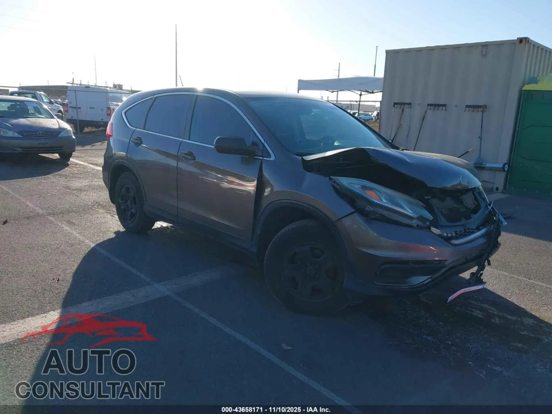 2015 HONDA CR-V Damaged VIN 2HKRM3H31FH504502 – front exterior 2015 HONDA CR-V Damaged VIN 2HKRM3H31FH504502 – front exterior