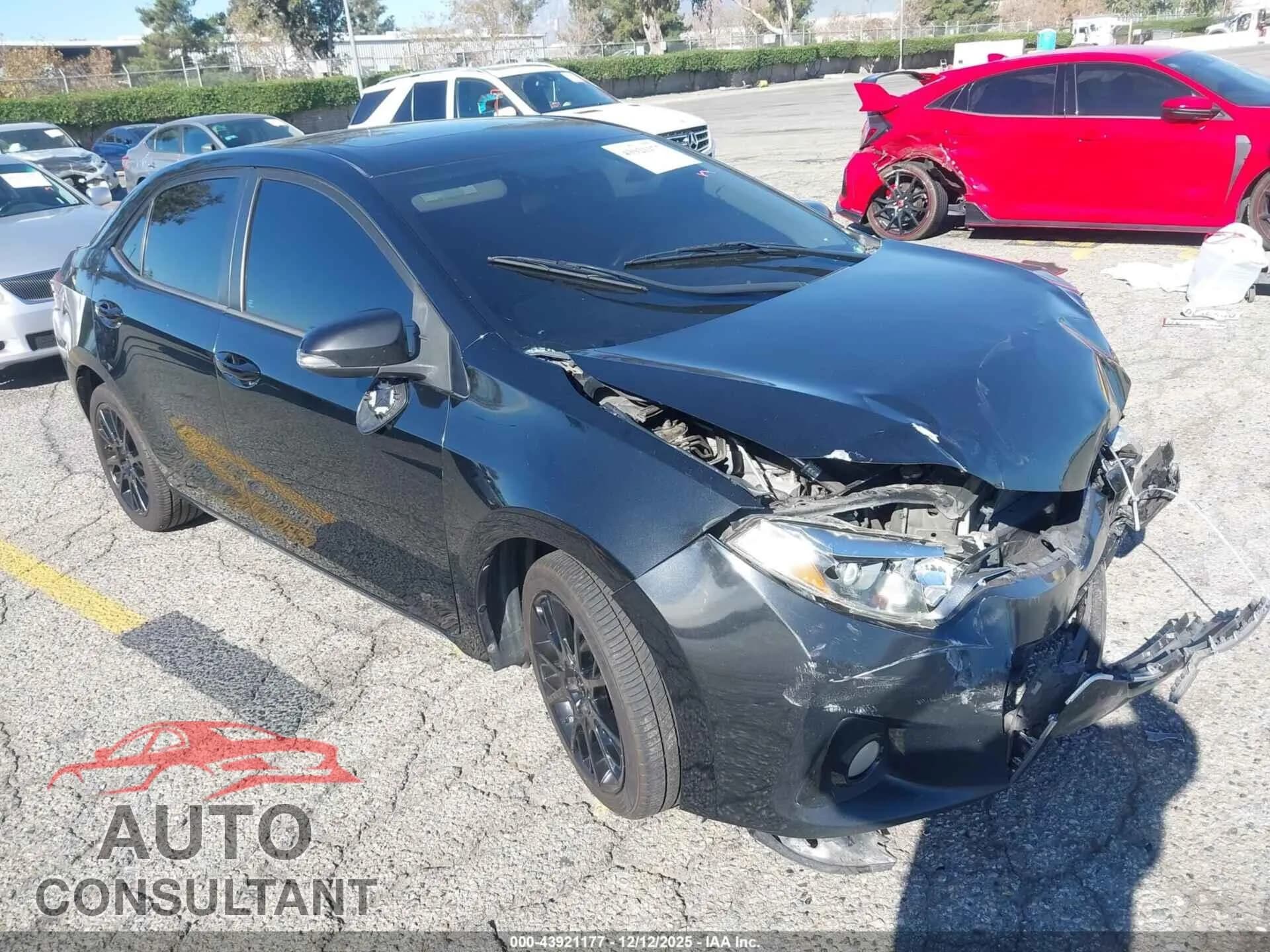 2016 TOYOTA COROLLA Damaged VIN 2T1BURHE7GC592367 – front exterior 2016 TOYOTA COROLLA Damaged VIN 2T1BURHE7GC592367 – front exterior