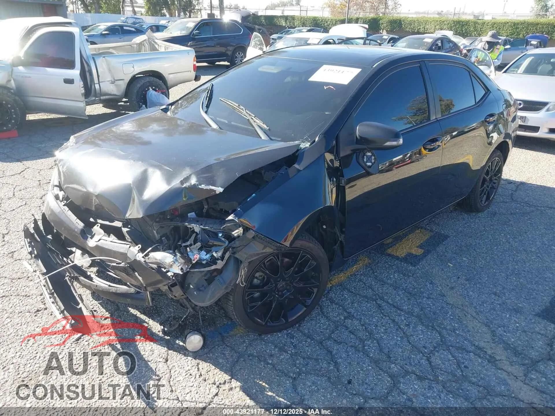 2016 TOYOTA COROLLA Damaged VIN 2T1BURHE7GC592367 – rear exterior 2016 TOYOTA COROLLA Damaged VIN 2T1BURHE7GC592367 – rear exterior