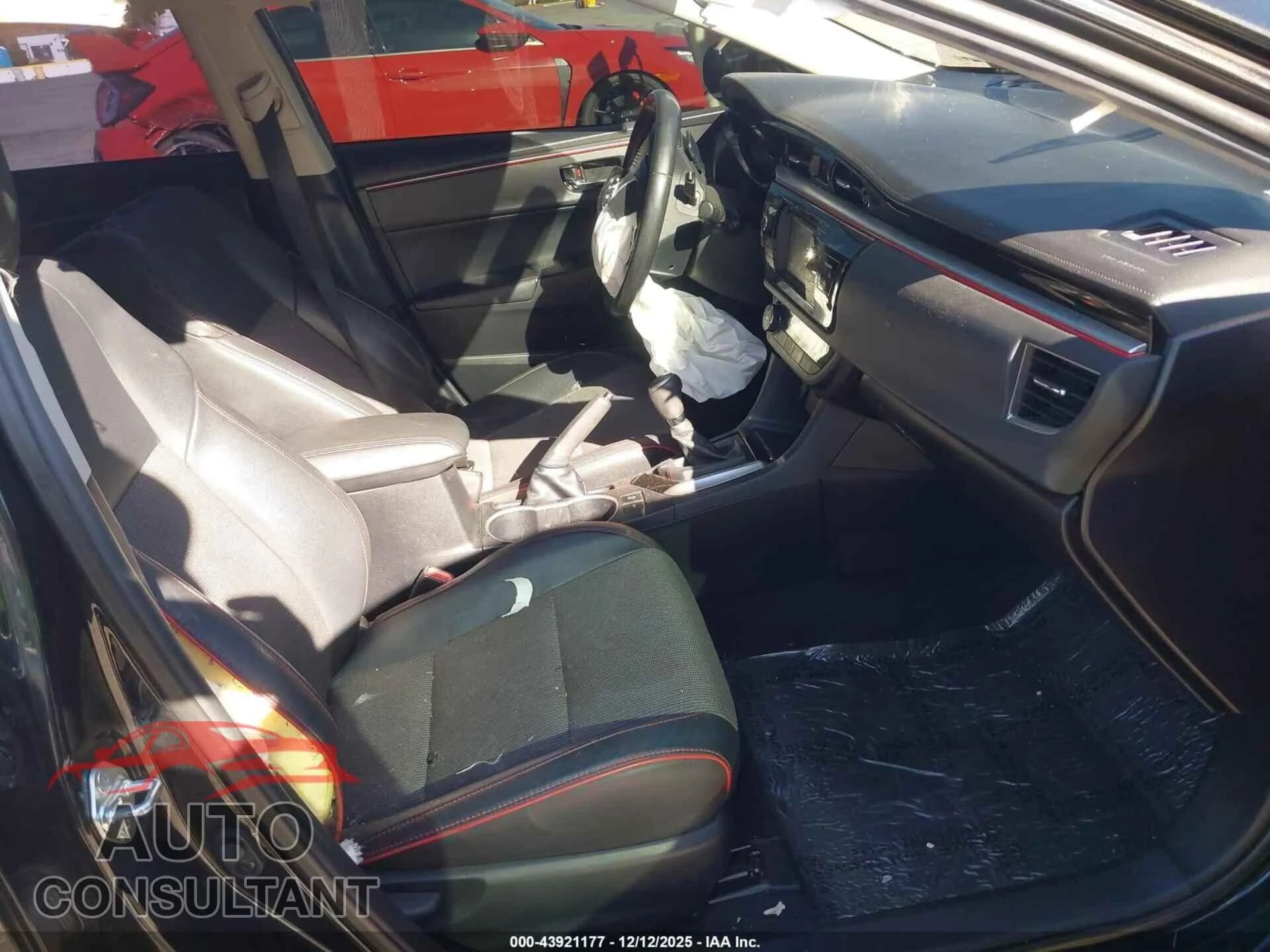 2016 TOYOTA COROLLA Damaged VIN 2T1BURHE7GC592367 – interior seats 2016 TOYOTA COROLLA Damaged VIN 2T1BURHE7GC592367 – interior seats