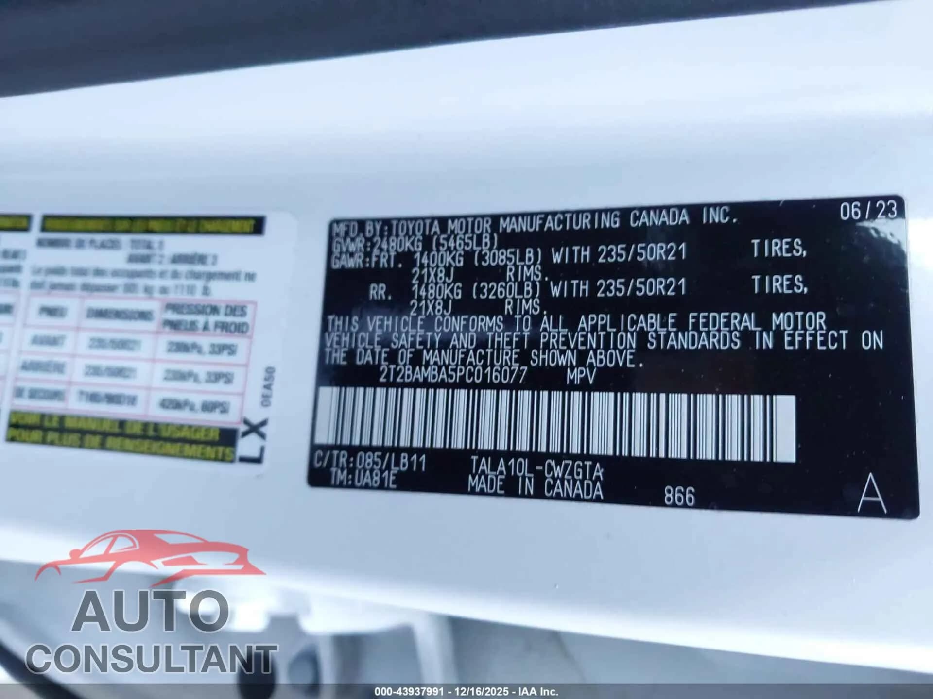 2023 LEXUS RX 350 Damaged VIN 2T2BAMBA5PC016077 – trunk area 2023 LEXUS RX 350 Damaged VIN 2T2BAMBA5PC016077 – trunk area