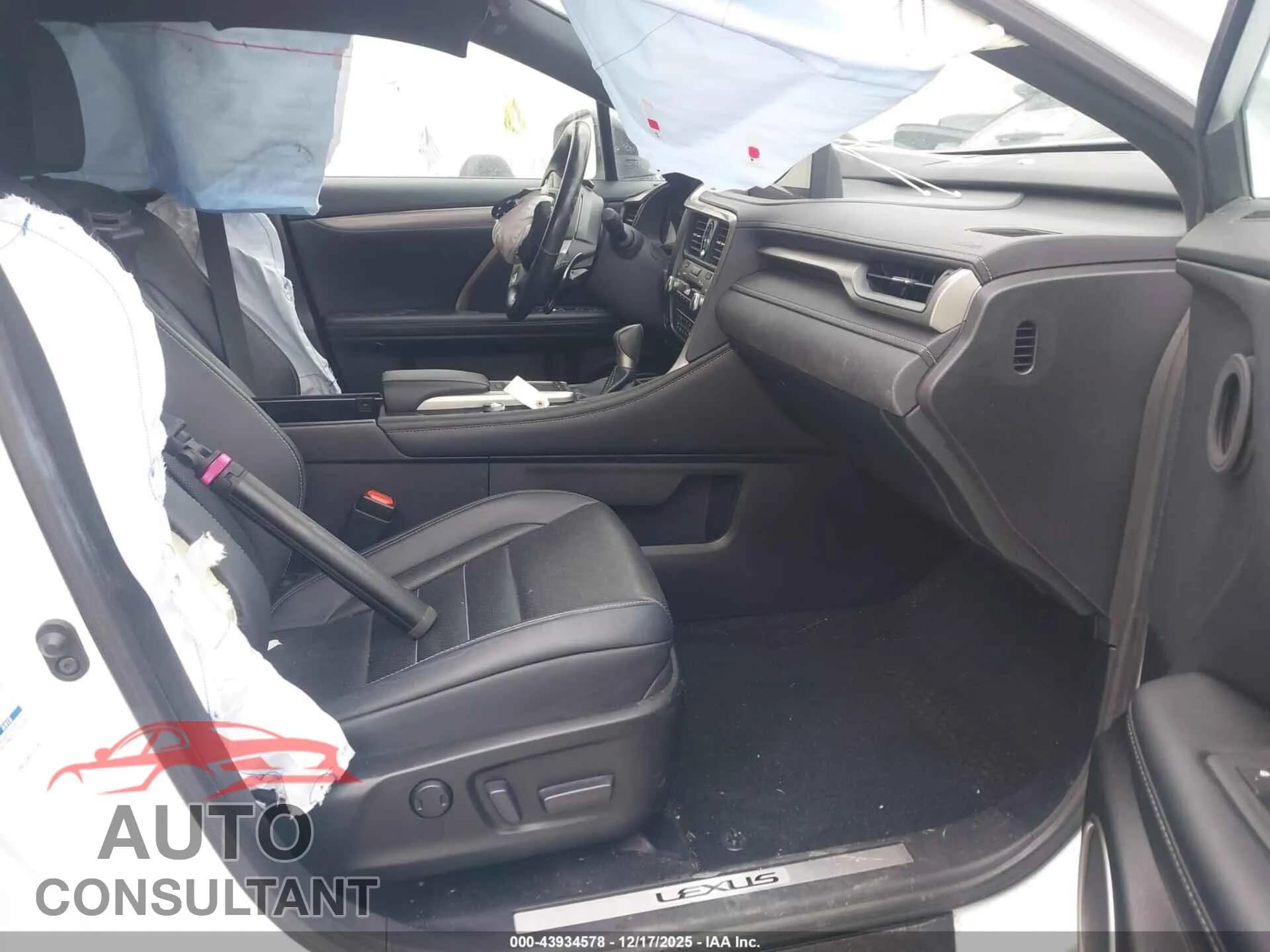 2020 LEXUS RX 350 Damaged VIN 2T2SZMDAXLC245922 – interior seats 2020 LEXUS RX 350 Damaged VIN 2T2SZMDAXLC245922 – interior seats