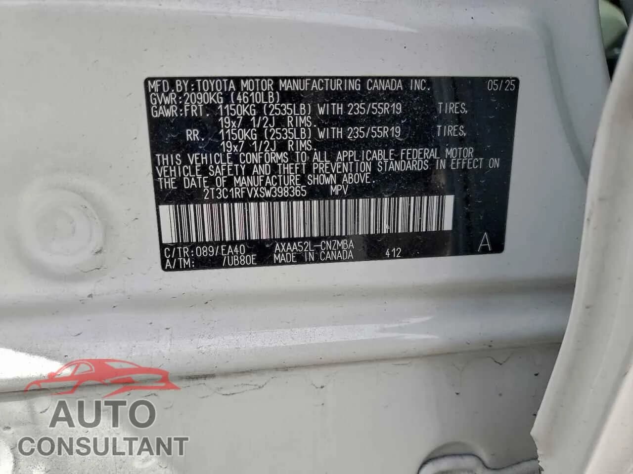 2025 TOYOTA RAV4 Damaged VIN 2T3C1RFVXSW398365 – photo 14 2025 TOYOTA RAV4 Damaged VIN 2T3C1RFVXSW398365 – photo 14