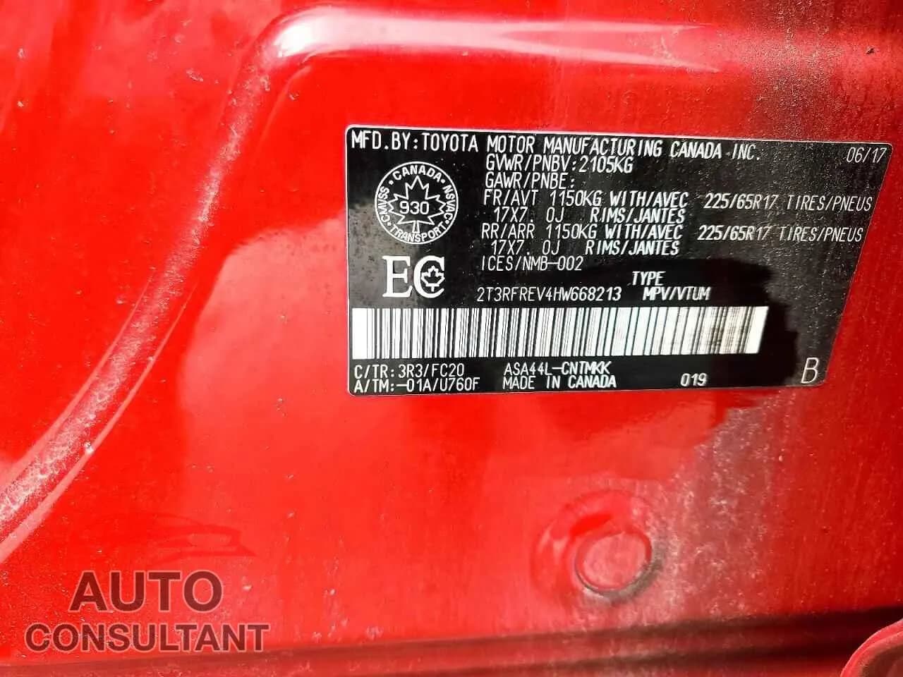 2017 TOYOTA RAV4 Used VIN 2T3RFREV4HW668213 – photo 14 2017 TOYOTA RAV4 Used VIN 2T3RFREV4HW668213 – photo 14