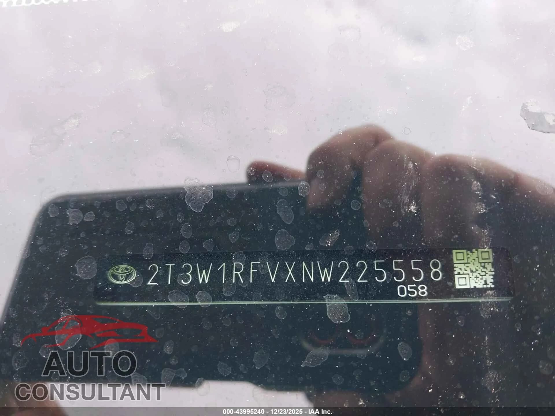 2022 TOYOTA RAV4 Damaged VIN 2T3W1RFVXNW225558 – trunk area 2022 TOYOTA RAV4 Damaged VIN 2T3W1RFVXNW225558 – trunk area