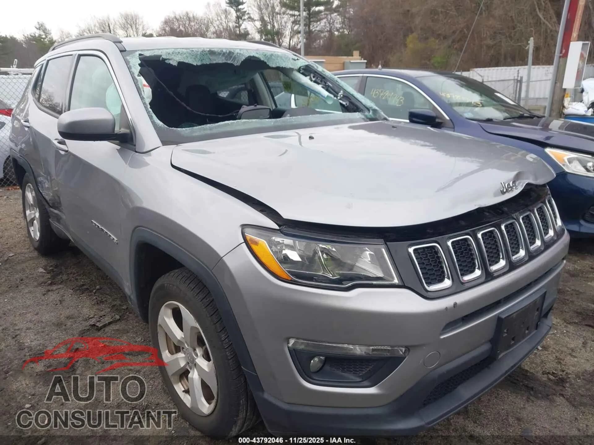 2019 JEEP COMPASS Damaged VIN 3C4NJDBB5KT595751 – front exterior 2019 JEEP COMPASS Damaged VIN 3C4NJDBB5KT595751 – front exterior