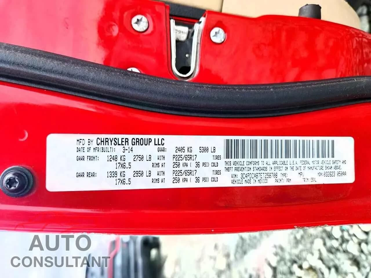 2014 DODGE JOURNEY Damaged VIN 3C4PDCAB7ET258708 – photo 13 2014 DODGE JOURNEY Damaged VIN 3C4PDCAB7ET258708 – photo 13