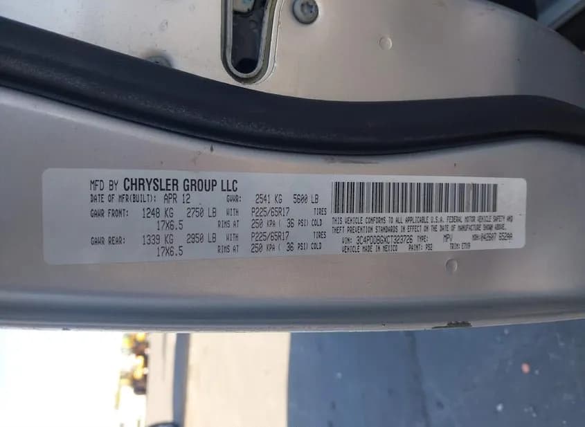 2012 DODGE Journey Used VIN 3C4PDDBGXCT323726 – interior seats 2012 DODGE Journey Used VIN 3C4PDDBGXCT323726 – interior seats