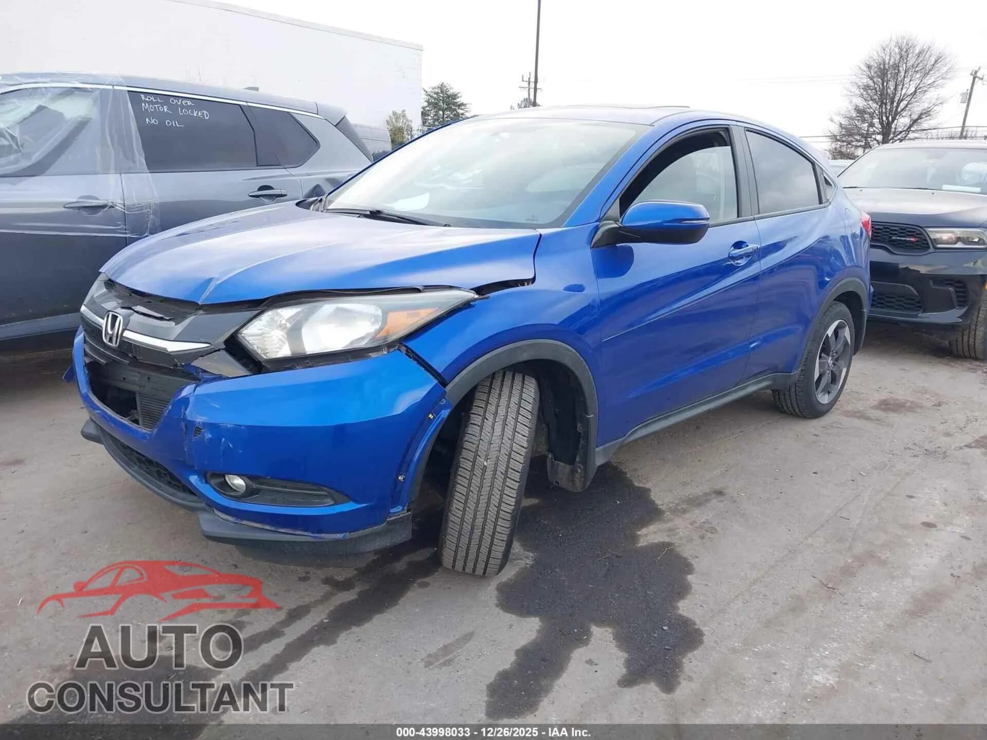 2018 HONDA HR-V Damaged VIN 3CZRU5H50JM715815 – rear exterior 2018 HONDA HR-V Damaged VIN 3CZRU5H50JM715815 – rear exterior