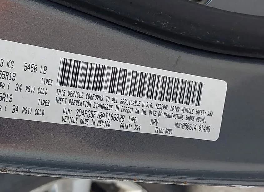 2010 DODGE Journey Used VIN 3D4PG5FV0AT196829 – undercarriage 2010 DODGE Journey Used VIN 3D4PG5FV0AT196829 – undercarriage