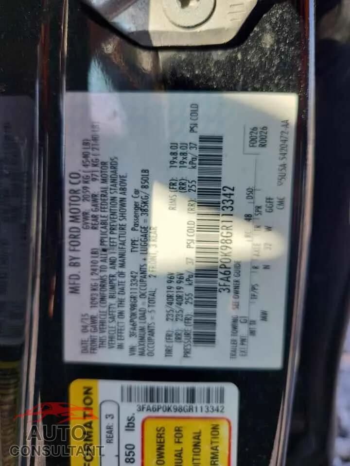 2016 FORD FUSION Damaged VIN 3FA6P0K98GR113342 – photo 13 2016 FORD FUSION Damaged VIN 3FA6P0K98GR113342 – photo 13