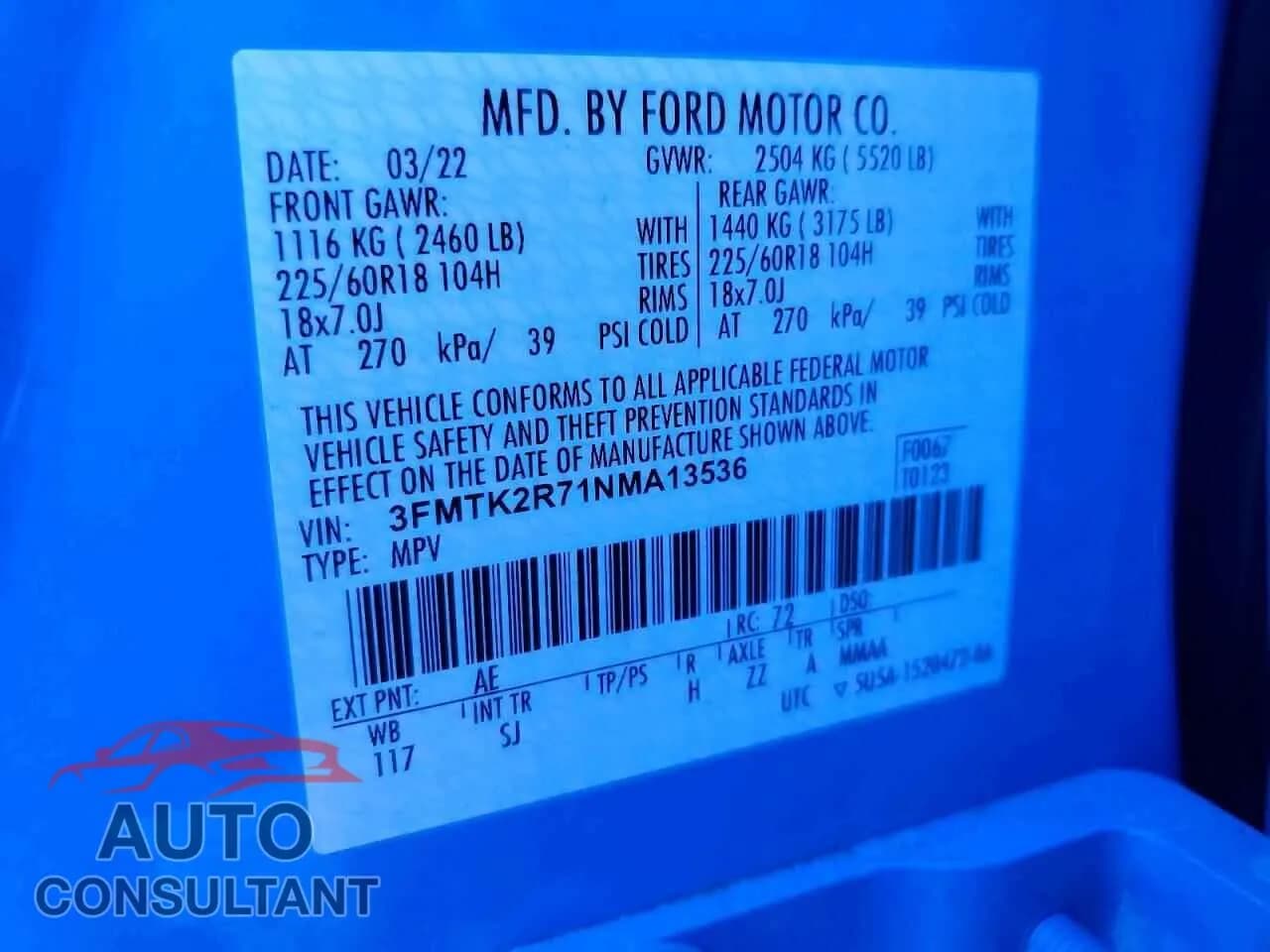 2022 FORD MUSTANG Damaged VIN 3FMTK2R71NMA13536 – photo 14 2022 FORD MUSTANG Damaged VIN 3FMTK2R71NMA13536 – photo 14