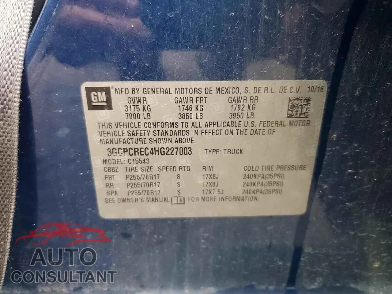 2017 CHEVROLET ALL Models Damaged VIN 3GCPCREC4HG227003 – photo 13 2017 CHEVROLET ALL Models Damaged VIN 3GCPCREC4HG227003 – photo 13