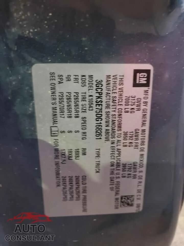 2013 CHEVROLET ALL Models Damaged VIN 3GCPKSE75DG168261 – photo 12 2013 CHEVROLET ALL Models Damaged VIN 3GCPKSE75DG168261 – photo 12