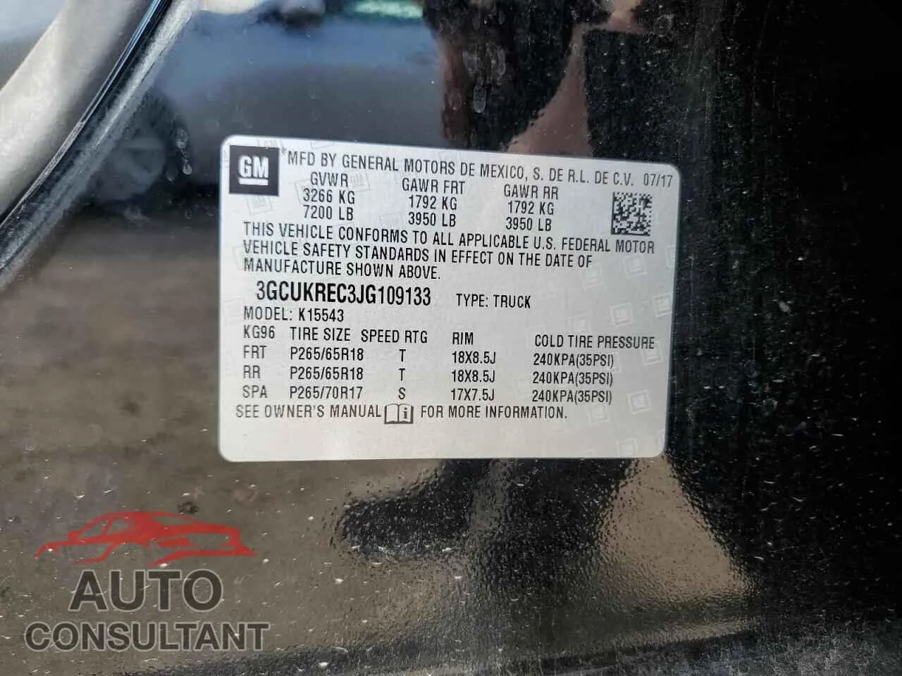 2018 CHEVROLET ALL Models Damaged VIN 3GCUKREC3JG109133 – photo 12 2018 CHEVROLET ALL Models Damaged VIN 3GCUKREC3JG109133 – photo 12