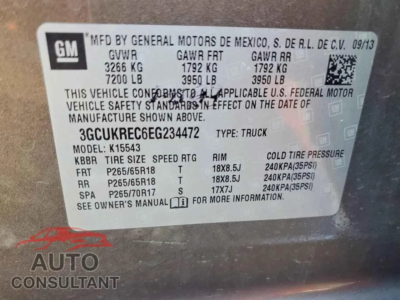 2014 CHEVROLET ALL Models Damaged VIN 3GCUKREC6EG234472 – photo 12 2014 CHEVROLET ALL Models Damaged VIN 3GCUKREC6EG234472 – photo 12