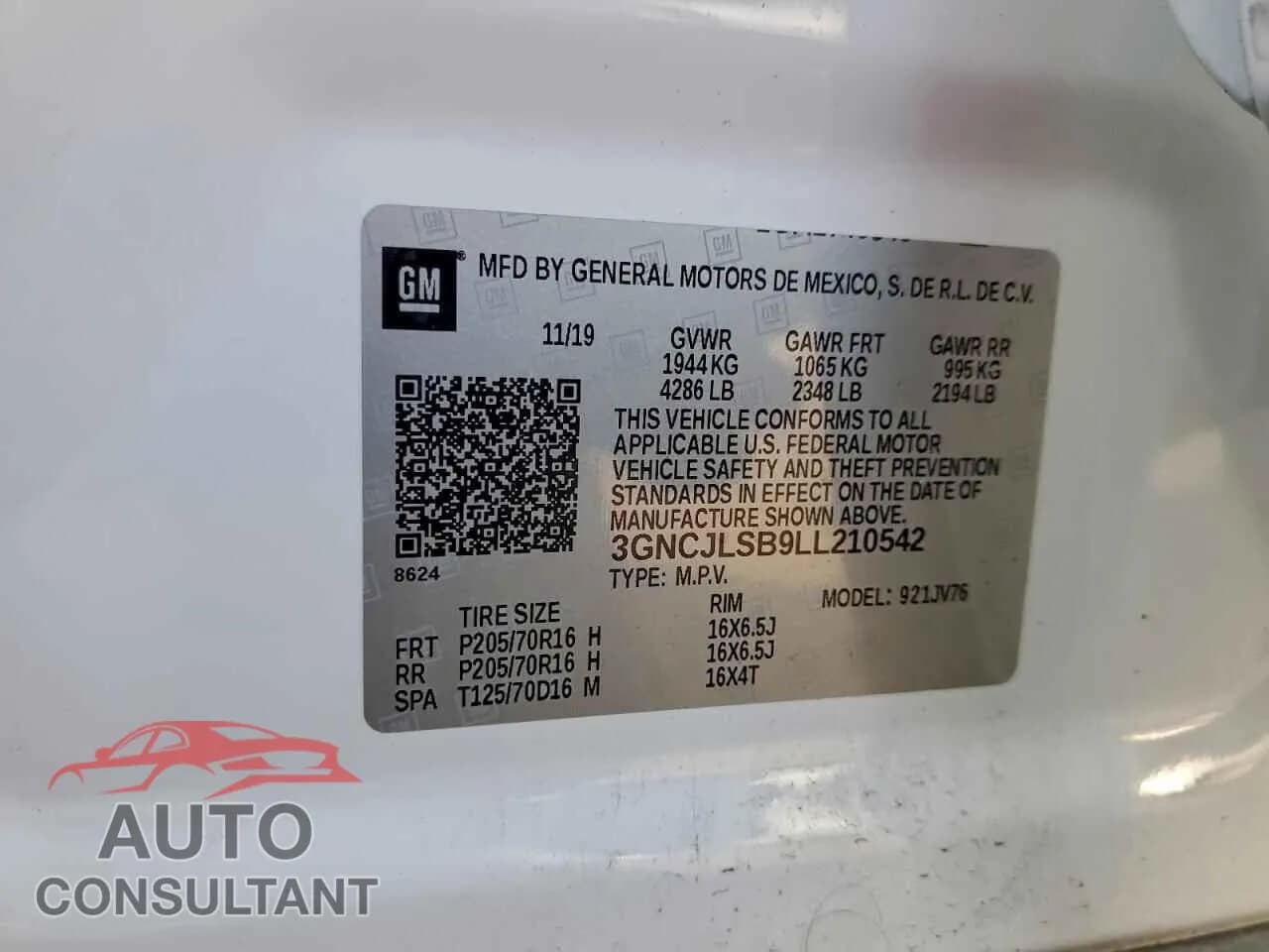 2020 CHEVROLET TRAX Damaged VIN 3GNCJLSB9LL210542 – photo 12 2020 CHEVROLET TRAX Damaged VIN 3GNCJLSB9LL210542 – photo 12